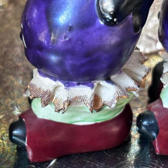 Vintage Anthropomorphic Eggplant Salt & Pepper Shakers – Japan, 1950s Vegetable - Picture 3 of 8